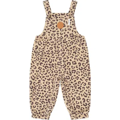 Huxbaby Leopard Print Denim Overalls In Multi