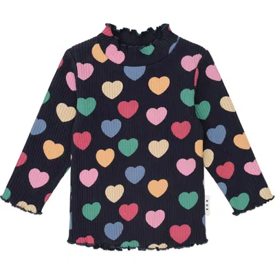 Huxbaby Multi Hearts Rib Skivvy In Black