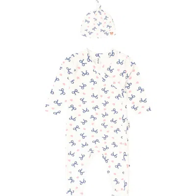 Huxbaby My First Hux Hearts And Bows  Newborn Romper In Multi