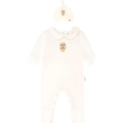 Huxbaby Kids'  My First Hux Lemon Newborn 2pc Set In White