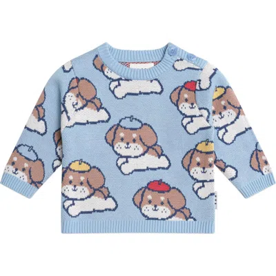 Huxbaby Kids'  Parisian Painter Pub Knit Pullover In Blue