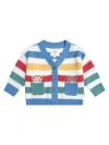Huxbaby Peekaboo Hux Stripe Knit Cardi In Blue
