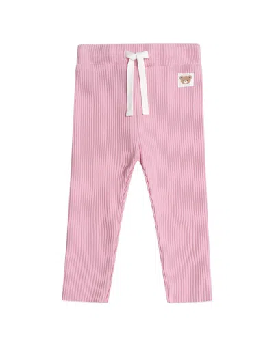 Huxbaby Kids' Pink Rib Legging In Red