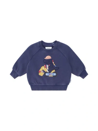 Huxbaby Kids'  Tradie Dino Sweatshirt In Blue