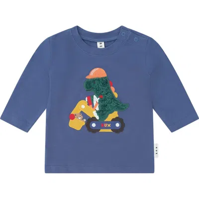 Huxbaby Kids'  Tradie Dino Top In Blue