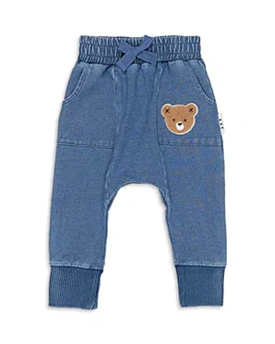 Huxbaby Unisex Huxbear Cotton Blend Knit Denim Drop Crotch Trousers - Baby, Little Kid In Denim Blue