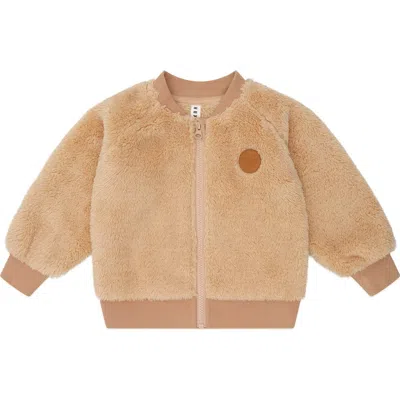 Huxbaby Kids'  Varsity Hux Fur Jacket In Brown