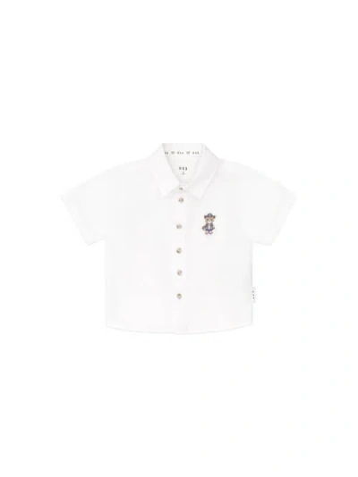Huxbaby Varsity Hux Short Sleeve Shirt In White