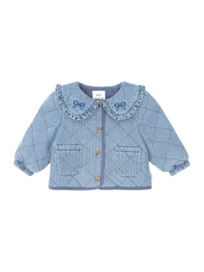 Huxbaby Vintage Bow Collar Denim Jacket In Blue