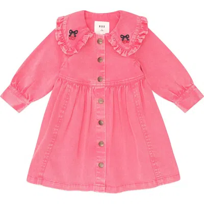 Huxbaby Vintage Cherry Collar Dress In Pink