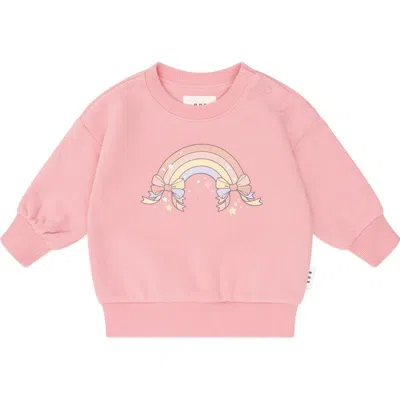 Huxbaby Whimsical Rainbow Sweatshirt In Pink