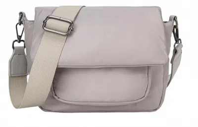 Hvisk Women's Cayman Pocket Puffer Crossbody Bag In Cloudy Grey In Pink