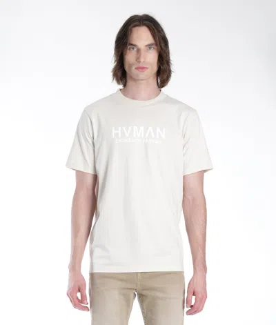 HVMAN HVMAN BASIC LOGO TEE IN CREAM