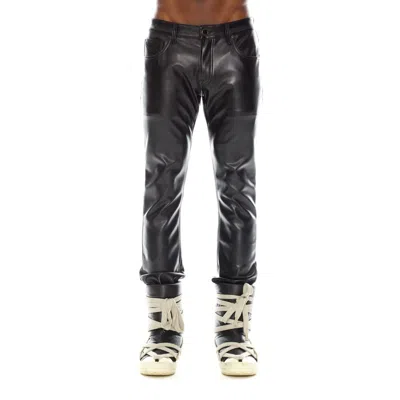 Hvman Chosen To Prevail Mero Slim Fit Jean In Faux Leather In Black