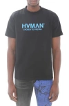 Hvman Cotton Logo Graphic Tee In Black