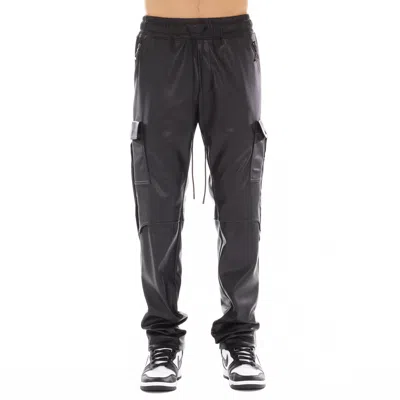 Hvman Faux Leather Cargo In Black