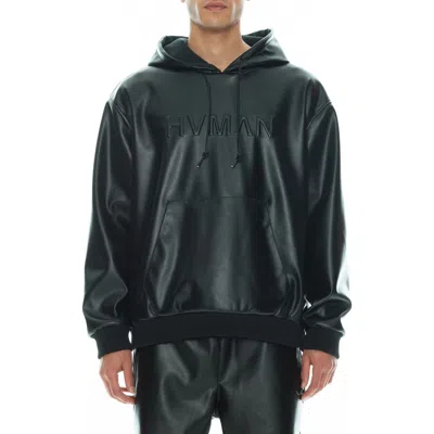 Hvman Faux Leather Embossed Sweatshirt