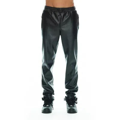 Hvman Faux Leather Jogger In Black