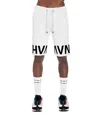 Hvman French Terry Sweat Short In White In Black