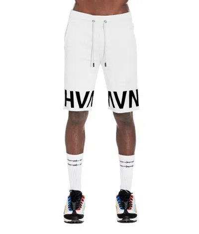 Hvman French Terry Sweat Short In White In Black