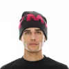 Hvman Knit Hat In Black & Red In Black