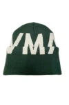 Hvman Logo Knit Beanie In Green
