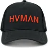 Hvman Logo Mesh Trucker Hat In Black
