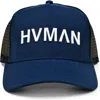 Hvman Logo Mesh Trucker Hat In Classic Blue