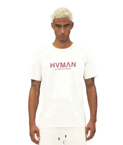 HVMAN HVMAN LOGO TEE IN CREAM
