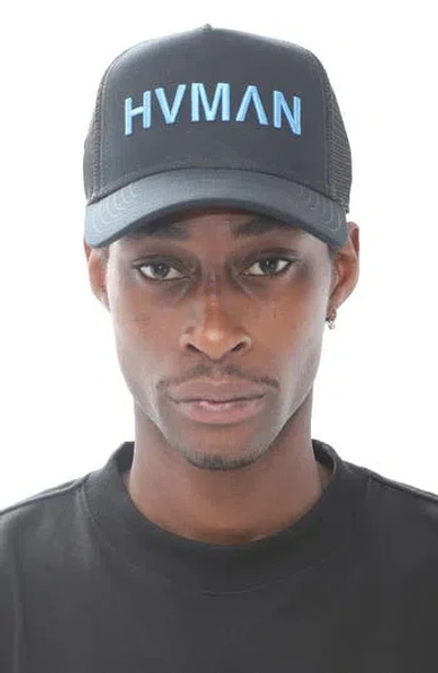 Hvman Logo Trucker Hat In Black