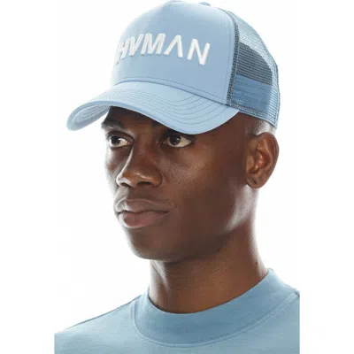 Hvman Logo Trucker Hat In Dusk Blue