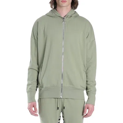 Hvman Logo Zip Hoodie In Green