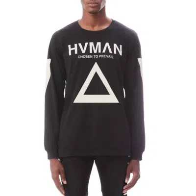 Hvman Long Sleeve Crew Neck Tee In Black