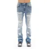 Hvman Mars Ripped Bootcut Jeans In Blue
