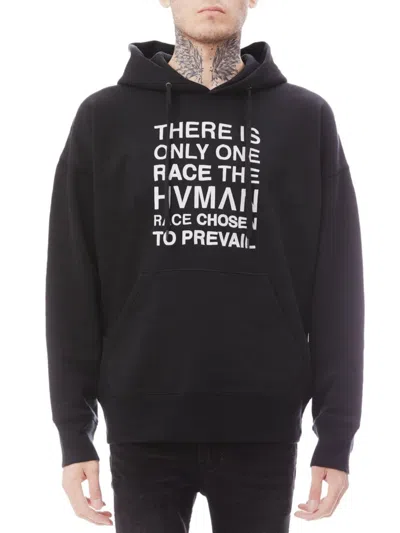 Hvman Men's Human Race Graphic Hoodie In Black