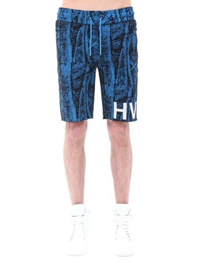 Hvman Men's Midweight French Terry Crinkle Shorts In Blue