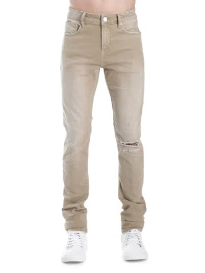 Hvman Men's Strat Super Skinny Distressed Jeans In Khaki