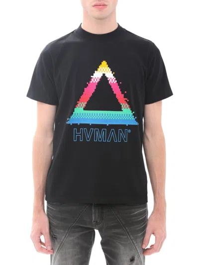 Hvman Novelty Pixel Cotton Graphic T-shirt In Black