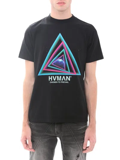 Hvman Men's Triangle Logo T-shirt In Black