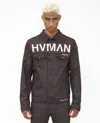 Hvman Mk1 Overspray Logo Denim Jacket In Black