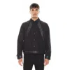 Hvman Rocker Slim Ridged Cotton Jacket In Black