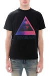 Hvman Novelty Face Cotton Graphic Tee In Black