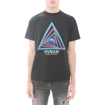 Hvman Novelty Warp Speed Cotton Graphic T-shirt In Black