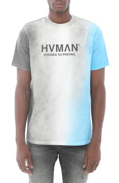 HVMAN HVMAN OMBRÉ STRIPE COTTON LOGO GRAPHIC TEE