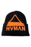 Hvman Triangle Logo Knit Beanie In Black