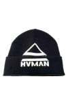 Hvman Triangle Logo Knit Beanie In Black