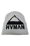 Hvman Triangle Logo Knit Beanie In Gray