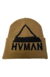 Hvman Triangle Logo Knit Beanie In Brown