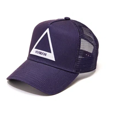 Hvman Triangle Logo Mesh Trucker Hat In White