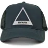 Hvman Triangle Logo Mesh Trucker Hat In Rain Forest